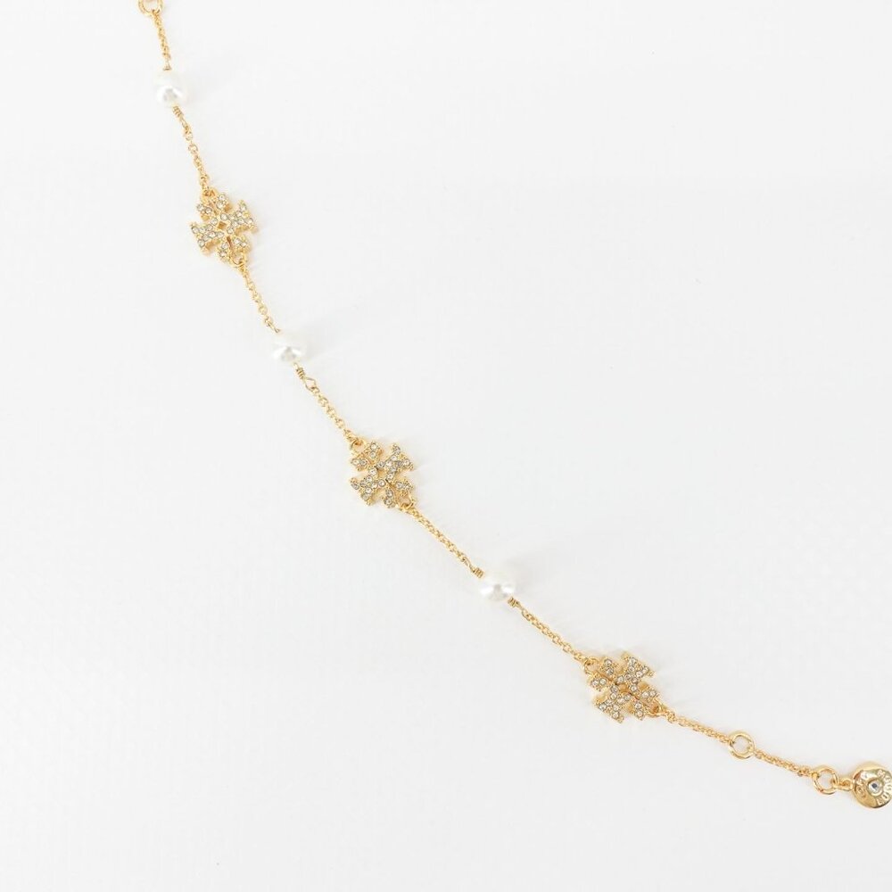 Tory Burch Gemstones and Pearl Bracelet Gold OS - Picture 11 of 16